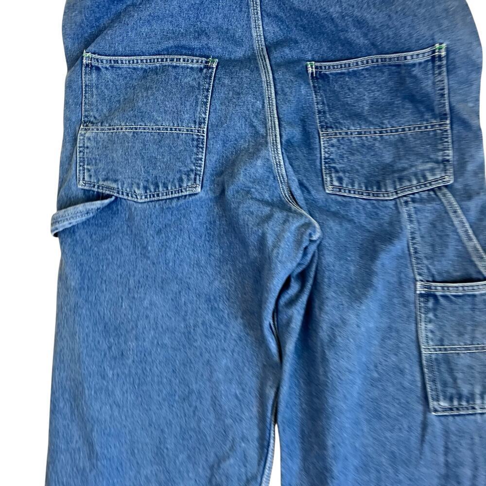 Oshkosh Mens Sz 38 Vintage Denim Carpenter Bib Overalls Vestback Med Wash - Picture 11 of 16